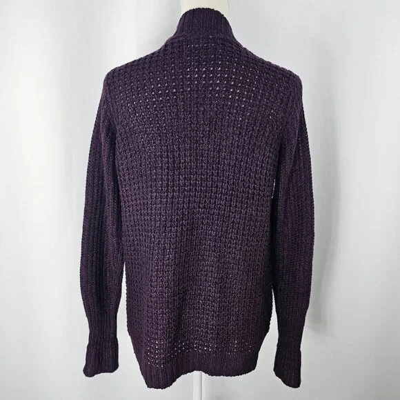 RD Style Women's Purple Open Knit Long Sleeve Cardigan With Pockets Size XSP - Picture 8 of 15